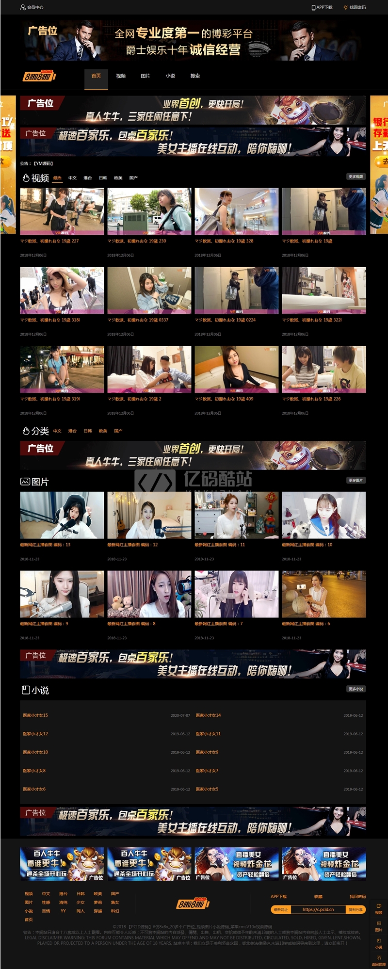 自适应视频站图片站小说站源码 带试看、付费观看VIP带20个广告位 带手机端带火车头采集规则插图 fuEN3y