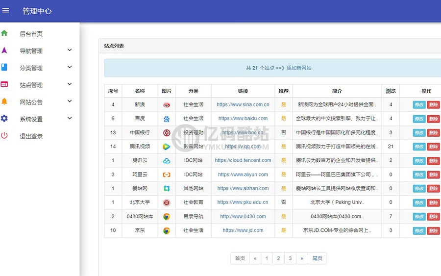 站长导航网源码网址导航修复版 – PHP插图3 3Y3aqm