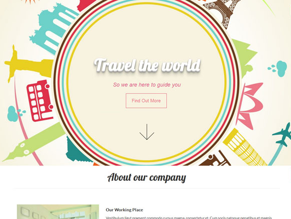 Travel全球旅行地标模板_wordpress主题插图