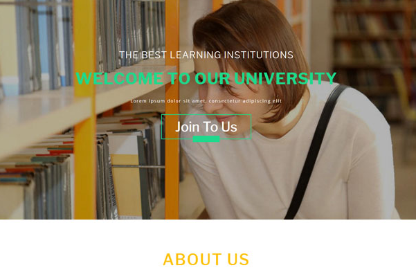 绿色大学图书馆机构网站模板_亿码酷站网站源码下载插图