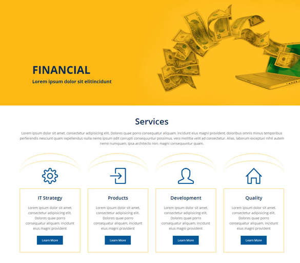 黄色资金银行存管网站模板_企业官网模板插图
