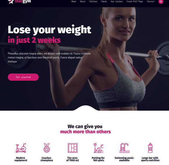 HTML5女士健身房网站模板_html网站模板插图
