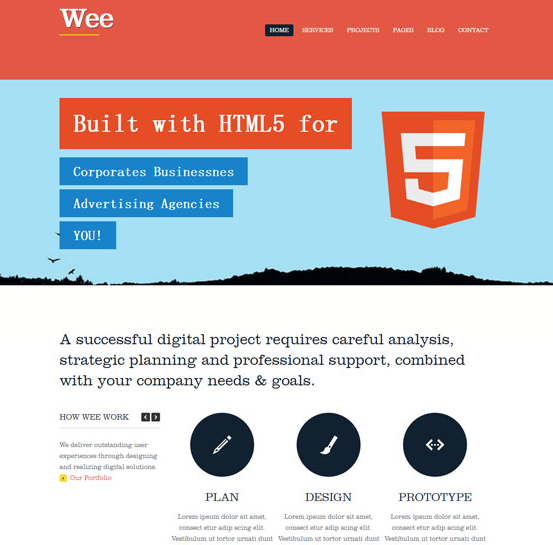 橘黄色html5科技公司网站模板_企业官网模板插图
