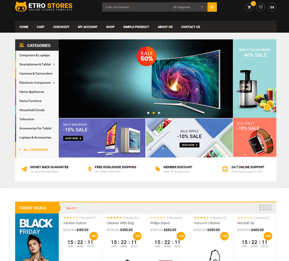 适合电子商务大型html5模板_亿码酷站插图