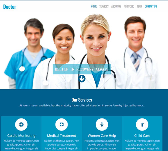 蓝色医疗医院HTML5前端模板下载_php网站模板插图