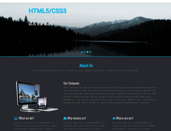 黑色风格建站公司HTML5前端模板_帝国cms模板插图