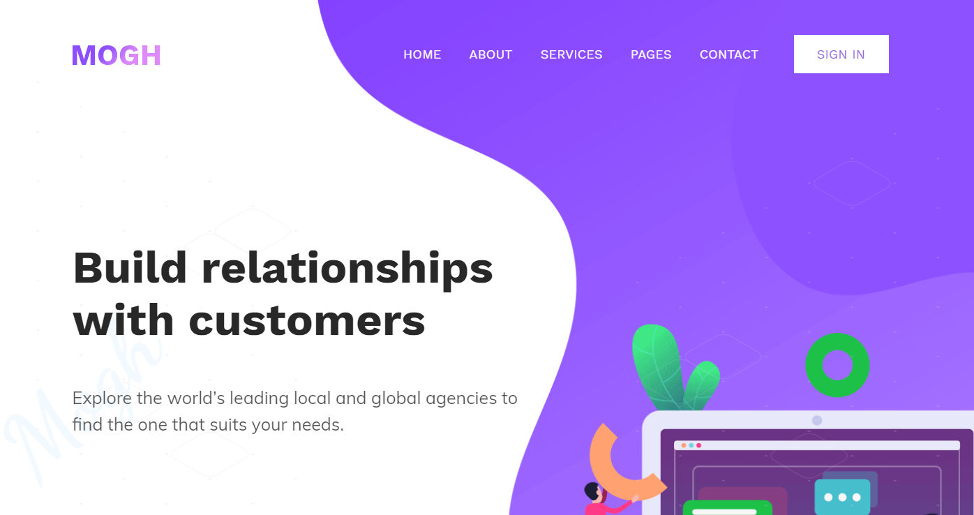 紫色创意Bootstrap企业工作室模板_php网站模板插图