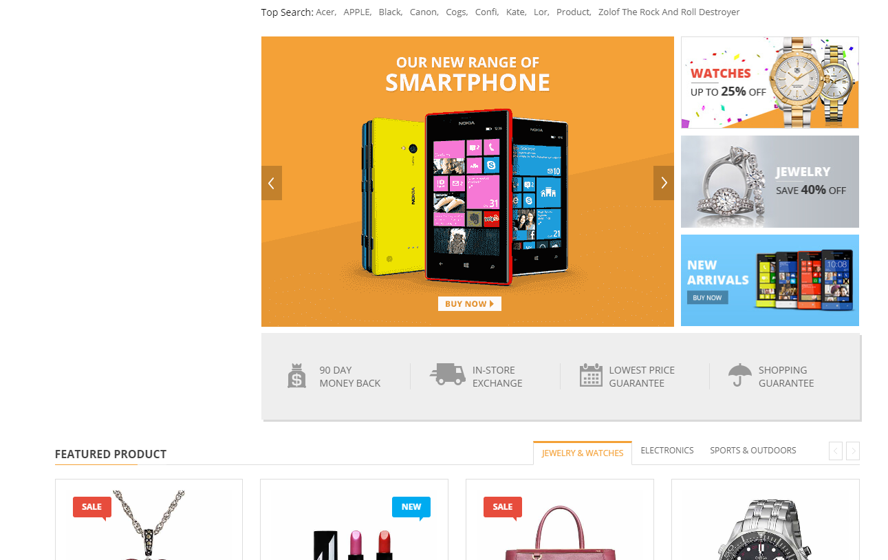 jQuery bootstrap响应式多功能购物商城模版_wordpress主题插图