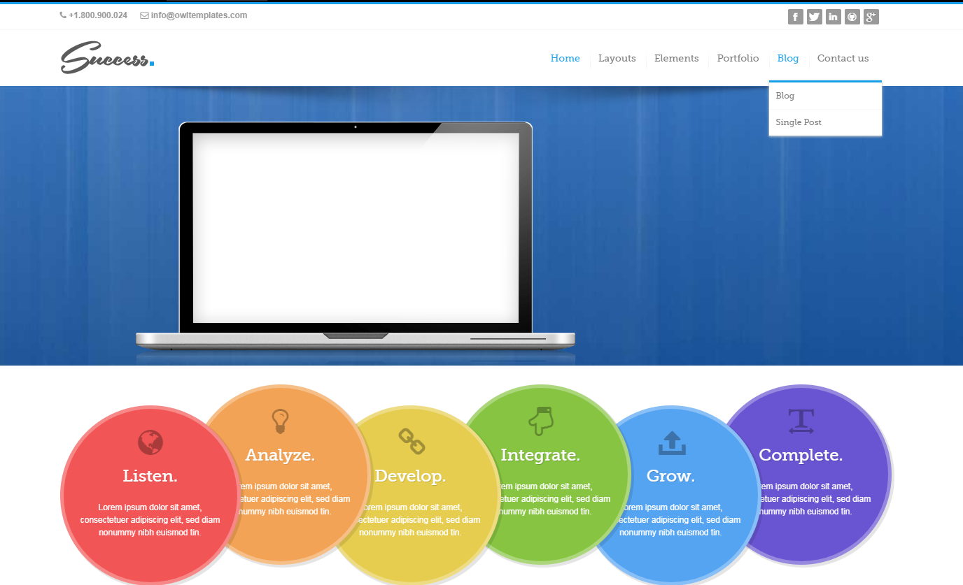 jQuery 响应式公司用网站模板_亿码酷站网站源码下载插图