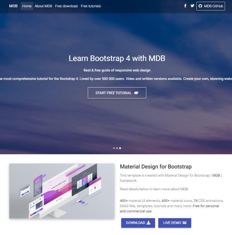 Bootstrap4引导页单页html5模板_亿码酷站插图