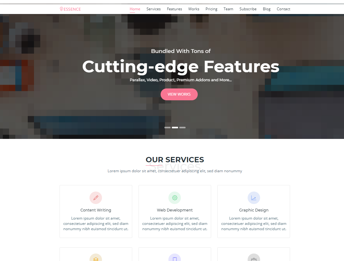 大图幻灯粉红色bootstrap4引导页模板_亿码酷站网站源码下载插图