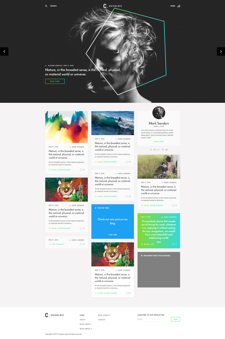 Bootstrap3个人博客网站_帝国cms模板插图