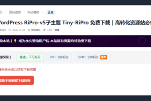 Tiny-RiPro子主题下载｜RiPro-v5主题增强美化+营销转化+高转化资源站必备插图4