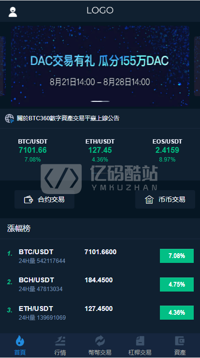 【独家更新】最新首发更新会员互换交易所多语言源码+完整数据+币币交易、法币交易、C2C交易、合约交易——亿码酷站,金融区块插图1 【独家更新】最新首发更新会员互换交易所多语言源码+完整数据+币币交易、法币交易、C2C交易、合约交易——亿码酷站,金融区块插图1